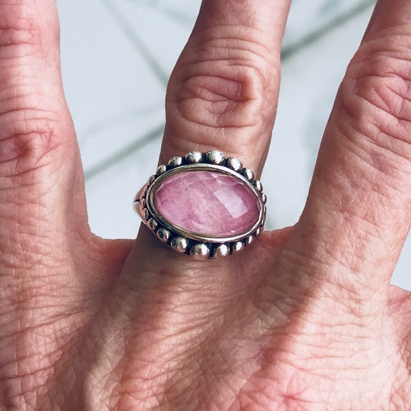 LAGOS Jewelry - Lagos Maya Pink Rhodochrosite Dome Ring in size 7.